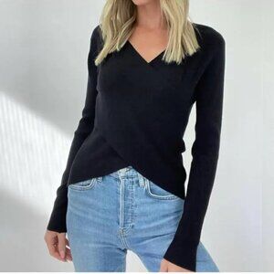 NWT SIX/FIFTY  Sammie Criss Cross Sweater in Black - Medium